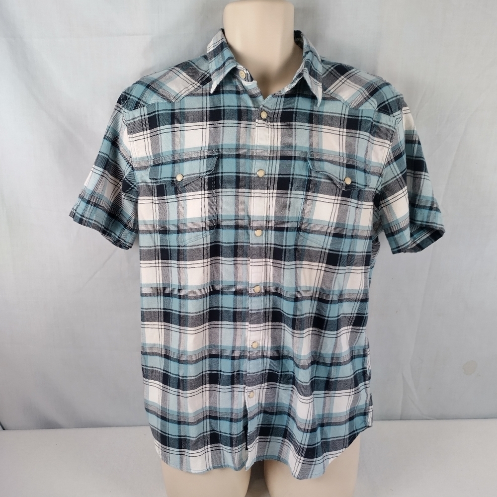 lucky brand Men's Size Large Saturday Stretch Pearl Snap Casual Shirt - Picture 3 of 11
